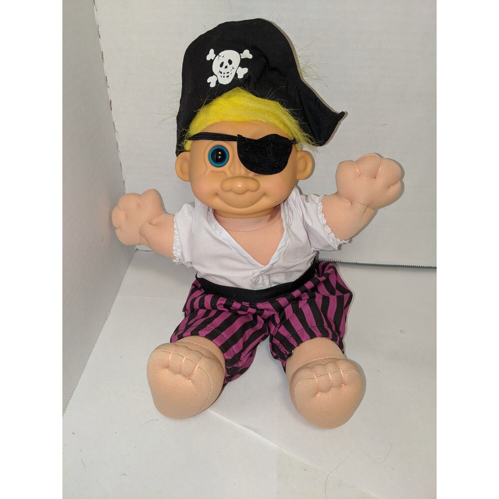 Vintage 11" Russ Berrie Troll Kid Doll Pirate Costume